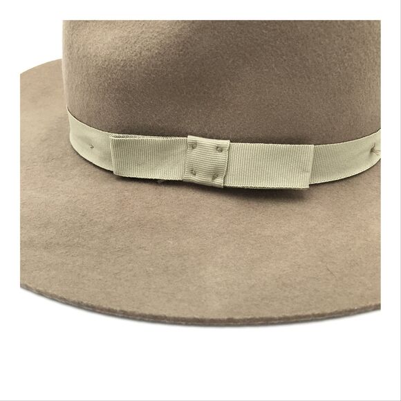 Brixton Womens Dalila Wool Felt Hat Small 7 56cm Beige Fedora Ribbon Floppy Brim - Picture 7 of 10